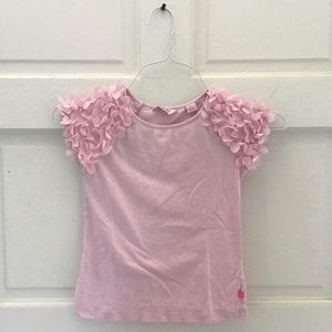 Pale pink blouse w/ flower decals!